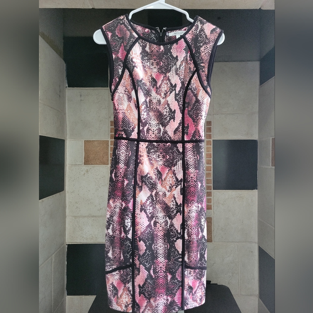 Jennifer Lopez Snakeskin Ponte Sheath Dress